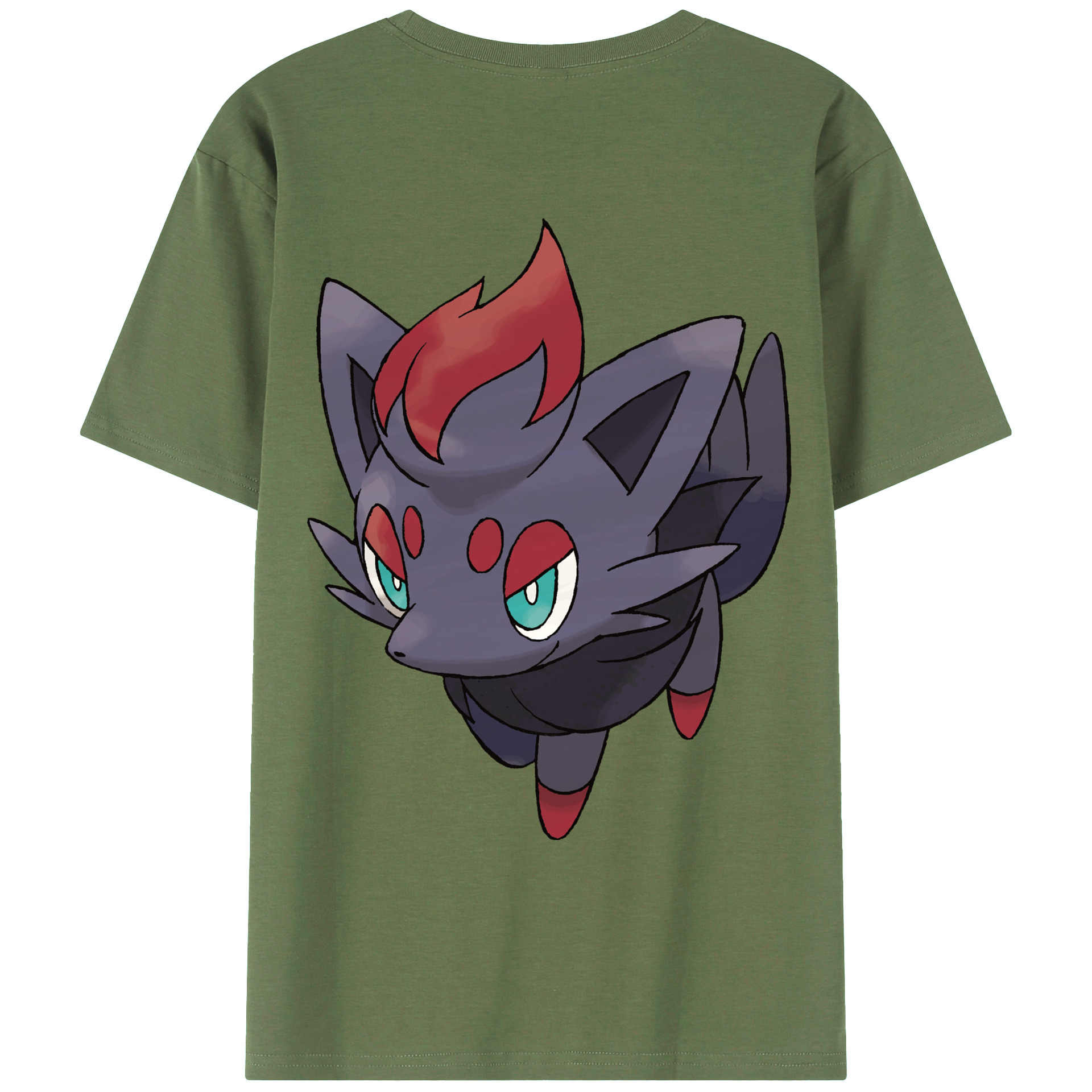 （画像用） ポケットモンスター Pokémon 綿100％ メンズ半袖Tシャツ（バックプリント） 通気性